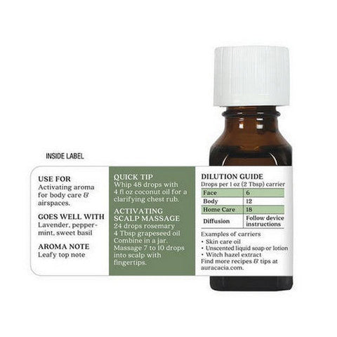 Aura Cacia, Pure Essential Oil Rosemary, 0.5 Oz Aura Cacia