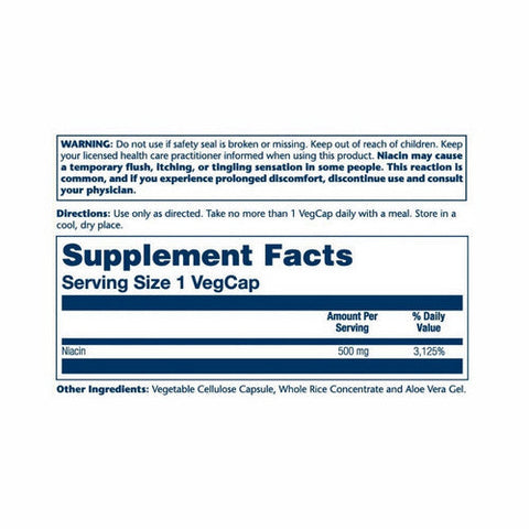 Solaray, Niacin, 500 mg, 100 Veg Caps Solaray