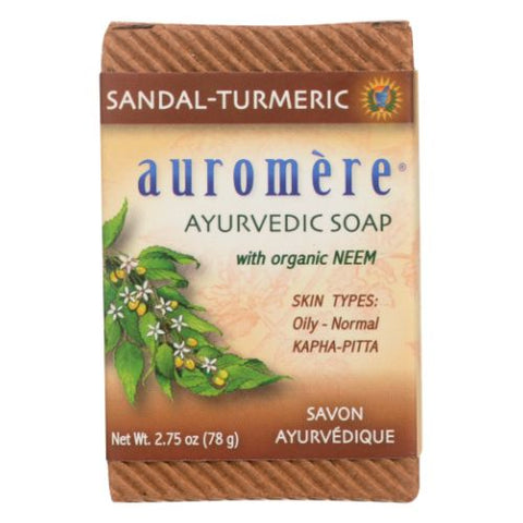 Auromere, Ayurvedic Soap, Sandal-Turmeric 2.75 Oz (Case of 3) Auromere