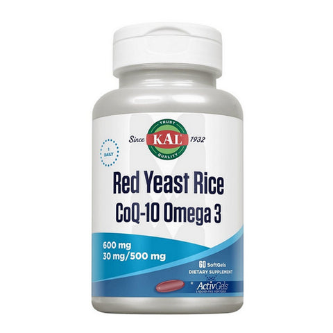 Kal, Red Yeast Rice CoQ10 Omega 3, 60 Softgels Kal