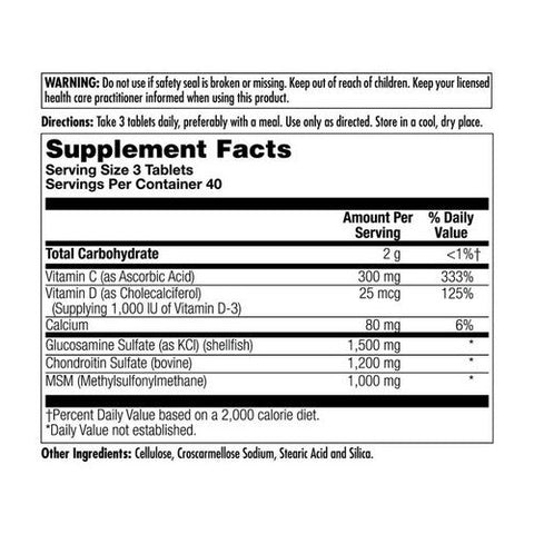 Kal, Glucosamine Chondroitin MSM with D-3, 120 Tabs Kal