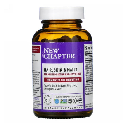 New Chapter, Hair Skin And Nails Fermented Biotin And Beauty Herbs, 270 Veg Tabs New Chapter