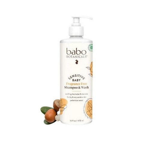Babo Botanicals, Sensitive Baby Shampoo & Wash, Fragrance Free, 16 Oz Babo Botanicals