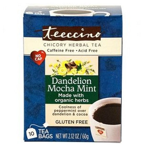 Teeccino, Organic Dandelion Mocha Mint, 10 Bags Teeccino