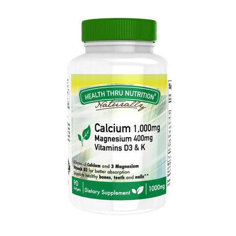 Health Thru Nutrition, Calcium Magnesium W/Vitamin D&K, 90 Softgel Health Thru Nutrition