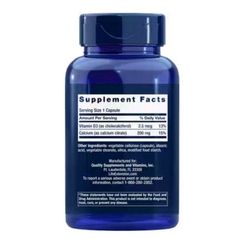 Life Extension, Calcium Citrate W/Vitamin D, 200 Veg Caps Life Extension