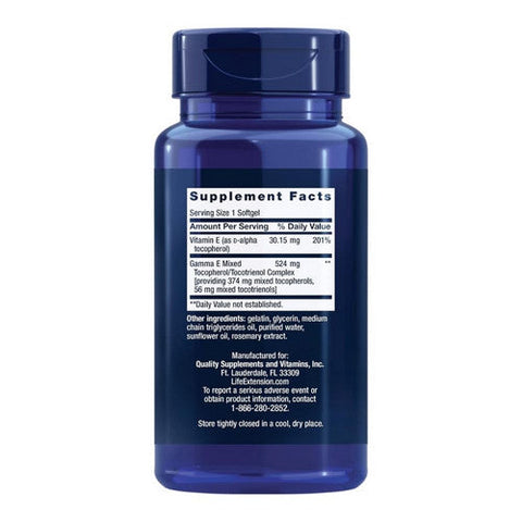 Life Extension, Gamma E Tocopherol/Tocotrienol, 60 Softgels Life Extension