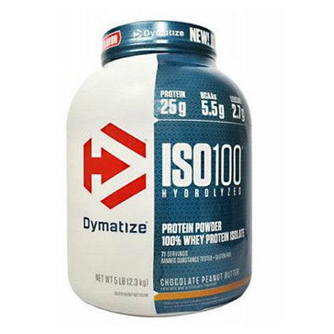 Dymatize, ISO100 Hydrolyzed Whey Protein Isolate Chocolate Peanut Butter, 5 lbs Dymatize