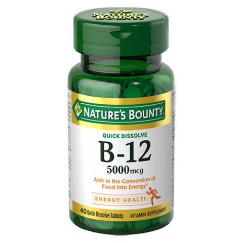 Nature's Bounty, Vitamin B-12, 5000 mcg, 24 X 40 Tabs Nature's Bounty