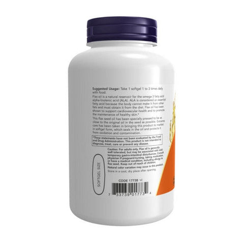 Now Foods, Flax Oil, 1000 Mg, 120 Veg Softgels Now Foods