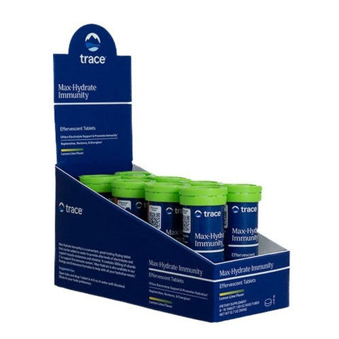 Trace Minerals, Max-Hydrate Immunity, Lemon Lime Flavor 10 Tabs Trace Minerals
