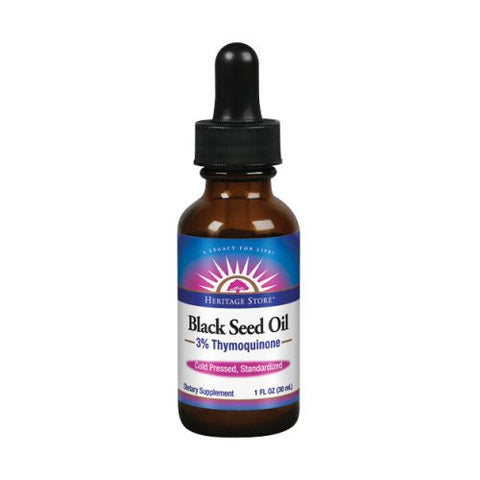 Heritage Store, Black Seed Oil 3% Thymoquinone, 1 Oz Heritage Store