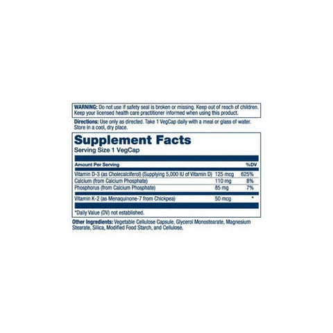 Solaray, Vitamin D-3 & K-2, 120 Veg Caps Solaray