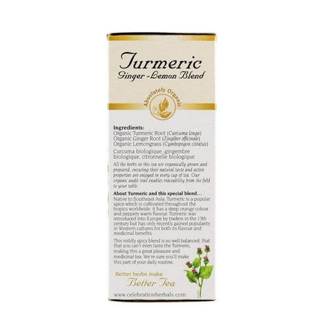 Celebration Herbals, Organic Turmeric Ginger Lemon Tea, 24 Bags Celebration Herbals