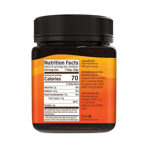 Wedderspoon, Raw Manuka Honey 50 Plus MGO Multifloral, 8.8 Oz Wedderspoon
