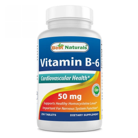 Best Naturals, Vitamin B6, 50 mg, 250 Tabs Best Naturals