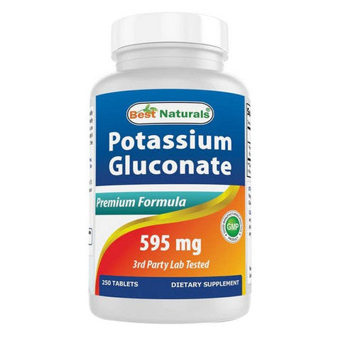 Best Naturals, Potassium Gluconate, 595 mg, 250 Tabs Best Naturals