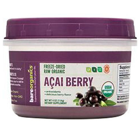 Bare Organics, Organic Acai Berry Powder, 4 Oz Bare Organics