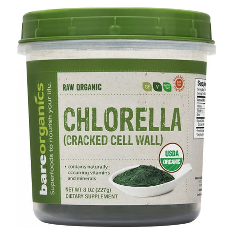 Bare Organics, Organic Chlorella Powder Cracked Wall, 8 Oz Bare Organics