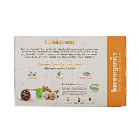 Bare Organics, Focus Coffee K-Cups, 10 Count Bare Organics
