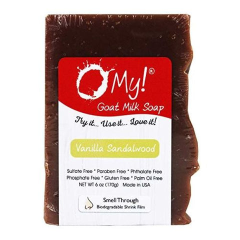 O MY!, Goat Milk Soap Bar, Vanilla Sandalwood 6 Oz O MY!