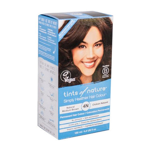 Tints of Nature, Permanent Hair Colour 4N Natural Medium Brown, 4N Natural Medium Brown 4.4 Oz Tints of Nature