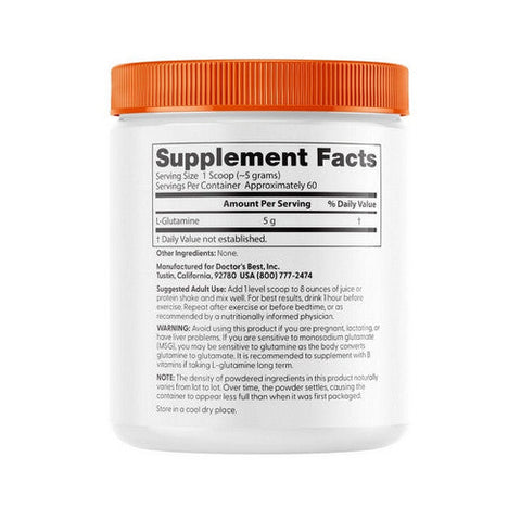 Doctors Best, Pure L-Glutamine Powder, 10.6 Oz Doctors Best