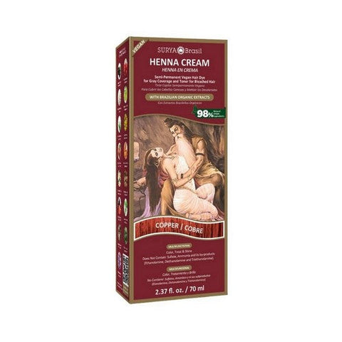 Surya Brasil, Henna Cream Semi Permanent Hair Color Copper, 2.37 Oz Surya Brasil