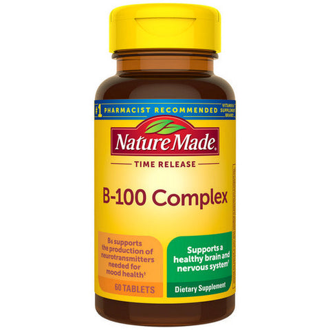 Nature Made, Time Release Vitamin B-100 Complex, 60 Tabs Nature Made