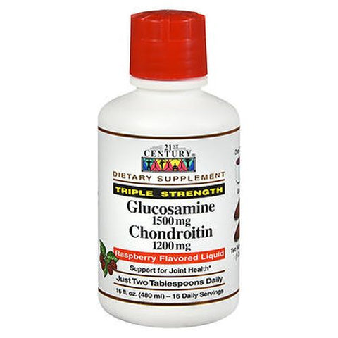21st Century, Glucosamine Chondroitin Liquid Triple Strength Raspberry Flavored, 16 Oz 21st Century