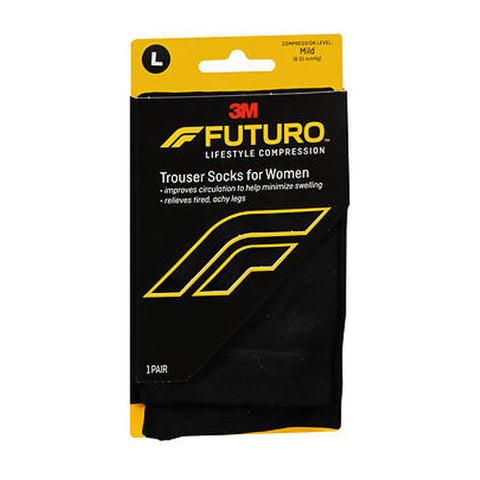 Futuro, Lifestyle Compression Trouser Socks for Women Mild, Black Large 1 Each Futuro