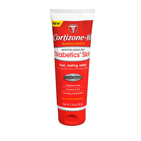 Cortizone-10, Anti-Itch Lotion For Diabetics Skin, 3.4 Oz Cortizone-10
