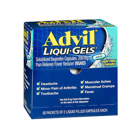Advil, Ibuprofen Liqui-Gels, 200 mg, 50 packets of 2 liquid filled caps Advil