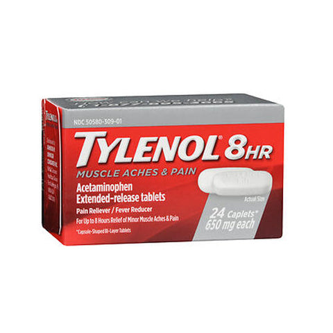 Tylenol, 8 Hr Muscle Aches And Pain Acetaminophen Extended-Release Caplets, 650 Mg, 24 Caps Tylenol
