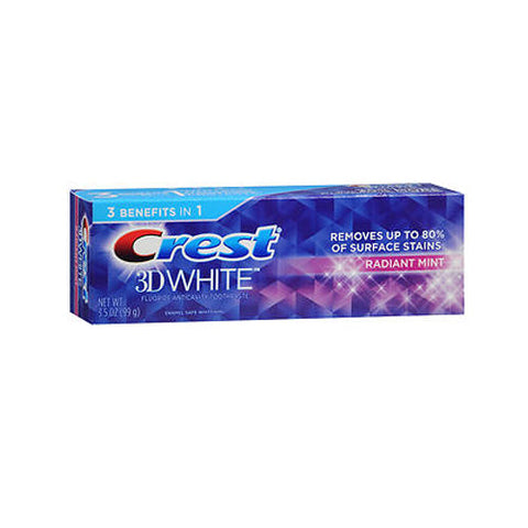 Crest, 3D White Fluoride Anticavity Toothpaste Radiant Mint, 3.5 Oz Crest