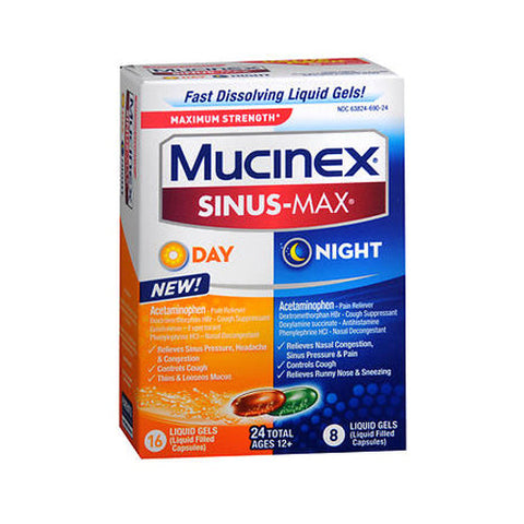 Mucinex, Sinus-Max Day And Night Liquid Gels, 24 Caps Mucinex