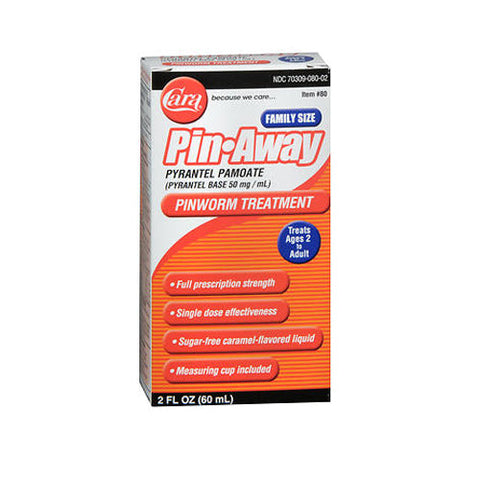 Cara, Pin-Away Pinworm Treatment Liquid Caramel Flavored, 2 Oz Cara