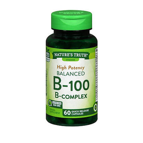 Nature's Truth, High Potency Balanced B-100 B- Complex Quick Release Capsules, 60 Caps Nature's Truth