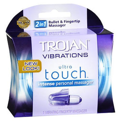 Trojan, Vibrations 2 in 1 Bullet & Fingertip Ultra Touch Intense Personal Massager, 1 Each Trojan