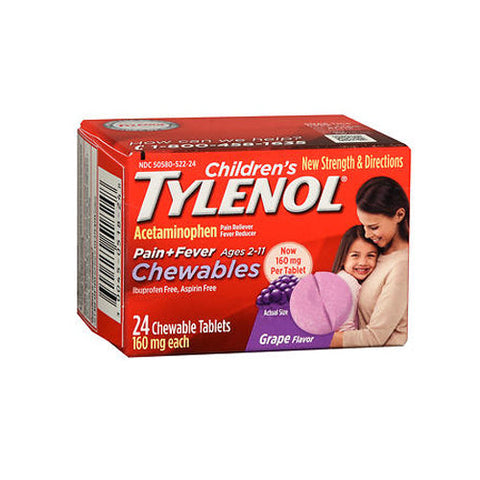 Tylenol, Children's Pain + Fever, Grape Flavor, 24 Chewable Tabs Tylenol