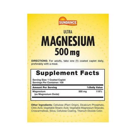 Sundance, Magnesium Coated, 500 mg, 100 Tabs Sundance