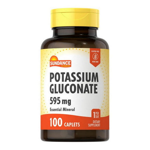 Sundance, Potassium Gluconate Caplets, 595 mg, 100 Tabs Sundance