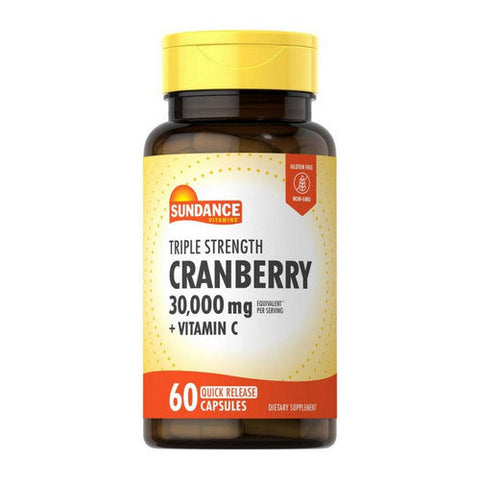 Sundance, Triple Strength Cranberry + Vitamin C, 30,000 Mg, 60 Caps Sundance