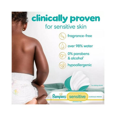 Pampers, Sensitive Wipes Fragrance Free, 56 Each Pampers