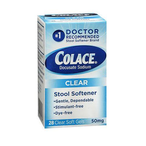 Colace, Clear Stool Softener Soft Gels, 28 Caps Colace
