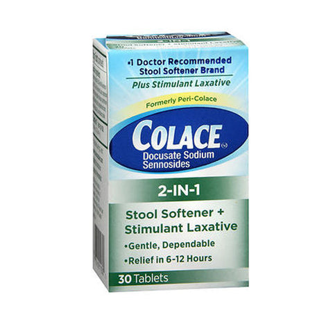 Colace, 2-In-1 Stool Softener & Stimulant Laxative, 30 Tabs Colace