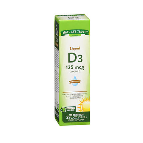Nature's Truth, D3 Fast Acting Vitamin Liquid, 5000 IU, 2 Oz Nature's Truth
