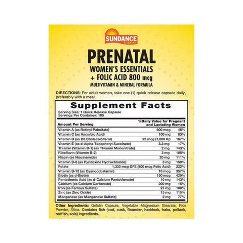 Sundance, Prenatal Quick Release Capsules, 100 Caps Sundance