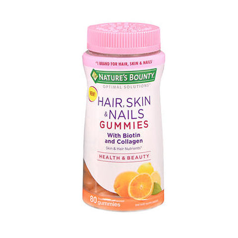 Nature's Bounty, Nature's Bounty Optimal Solutions Hair - Skin & Nails Gummies Tropical Citrus Flavored, 80 Each Nature's Bounty