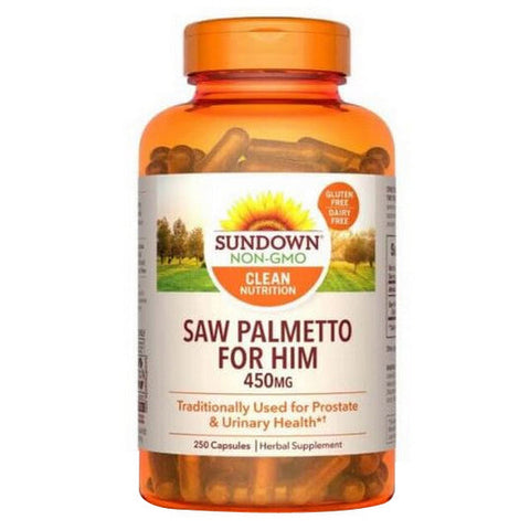 Sundown Naturals, Sundown Naturals Whole Herb Saw Palmetto Capsules, 450 mg, 250 Caps Sundown Naturals